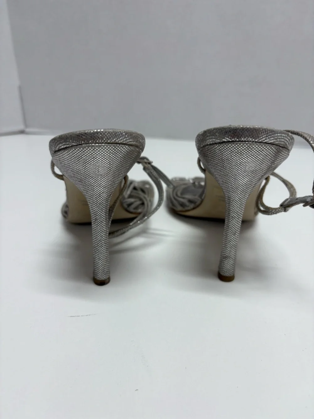 Guess by Marciano Silver Metallic Heeled Sandals - Size 7.5 - Picture 8 of 15